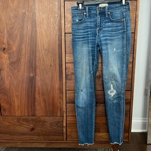 Madewell skinny, distressed jeans with a stretch